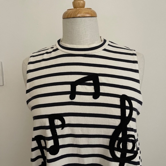 Gorman + Monika Forsberg Music Note Black & White Stripe Dress size 10 - Picture 3 of 9